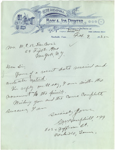 Letter from G. W. Hemphill to W. E. B. Du Bois