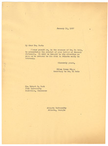 Letter from Ellen Irene Diggs to Robert E. Park
