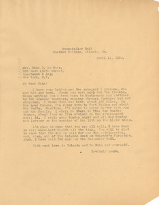 Letter from W. E. B. Du Bois to Nina Du Bois