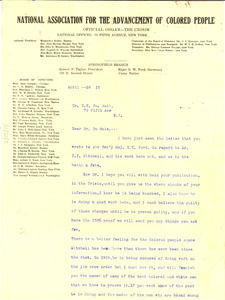 Letter from Robert P. Taylor to W. E. B. Du Bois