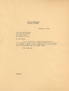 Letter from W. E. B. Du Bois to Mrs. N. G. Du Bois