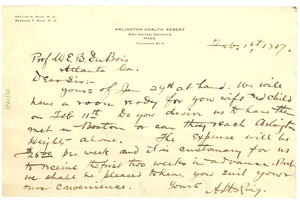 Letter from Arthur H. Ring to W. E. B. Du Bois