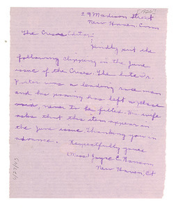 Letter from Joyce E. Ransom to Editor of the Crisis - Digital Commonwealth