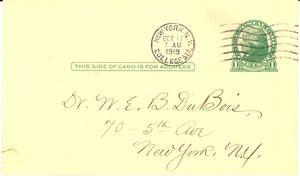 Postcard from Sigma Pi Phi to W. E. B. Du Bois