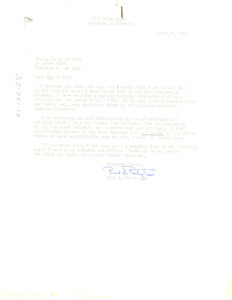 Letter from Paul Partington to W. E. B. Du Bois