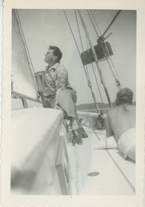 David Kahn on a sailboat
