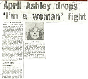 April Ashley drops "I'm a woman" fight
