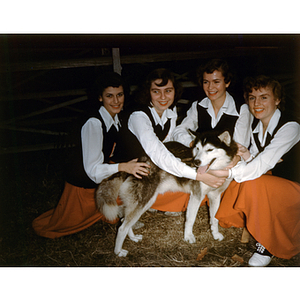 Students with Husky, 1949