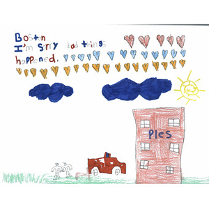 Hearts and clouds card from a student at Parsons Hills Elementary School (Springdale, Arkansas)