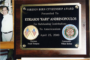 "Outstanding Contributions to Americanism" Award