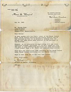 Letter from Herbert Y. Mason, about sale of Boston Celtics