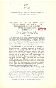 An analysis of the results of dorsal root section in the treatment of the spastic state of cerebral diplegia