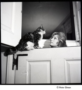 Joanna Simon with a cat