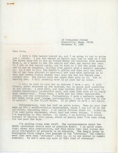 Letter from Judi Chamberlin to Dave Joseph