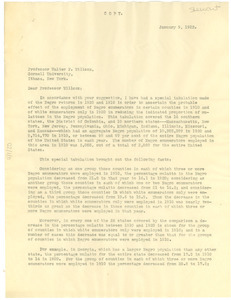 Letter from United States Bureau of the Census to Walter F. Willcox