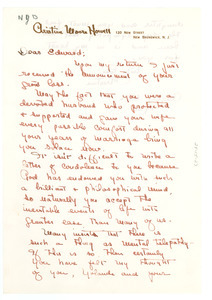 Letter from Christine Moore Howell to W. E. B. Du Bois