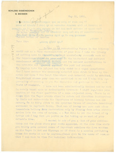 Letter from Maria Bourné to W. E. B. Du Bois
