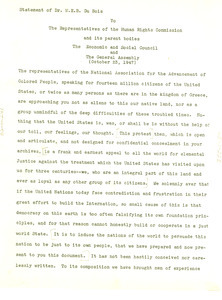 W. E. B. Du Bois speech to the United Nations