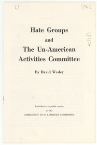 Hate groups and the Un-American Activities Committee