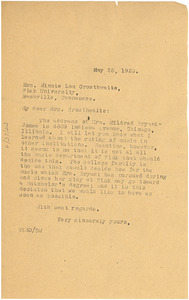 Letter from W. E. B. Du Bois to Fisk University