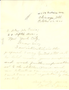 Letter from John T. Jones to Editor of the Crisis