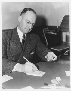 Raymond T. Parkhurst at his desk