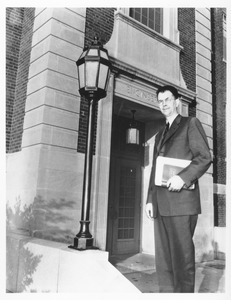 George A. Marston in front of the Engineering building