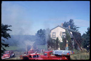 Preparing to burn Sam's house, Duxbury Cranberry Company, Fire Department