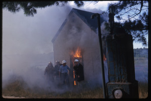 Burning the first shanty, Duxbury Cranberry Company