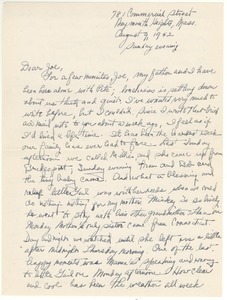 Letter from Judy G. Wood Langland to Joseph Langland