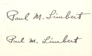 Paul Moyer Limbert's signature