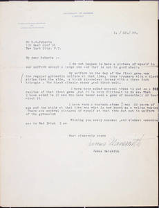 Letter to Roberts from Naismith (January 23, 1937)