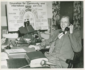 President Donald C. Stone on phone