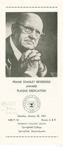 Frank Stanley Beveridge Award Plaque Dedication (January 30, 1967)