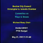 Committee on Ways and Means hearing recording, May 23, 2005