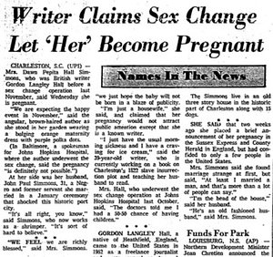 Writer Claims Sex Change Let 'Her' Become Pregnant