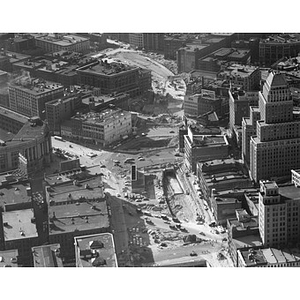 South Station area looking west, tunnel construction, Boston, MA