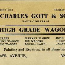 Charles Gott & Son Trade Card