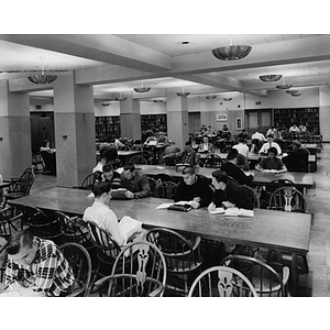 Students studying in Dodge Library