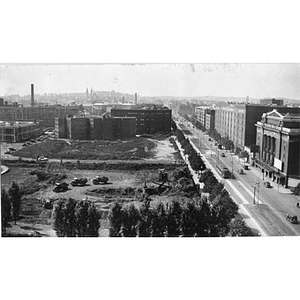 Aerial view of the construction site for Richards Hall