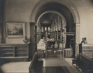 Winn Memorial Library, interior, Woburn, Mass., undated