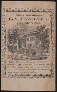 Account book for L.S. Learned, paper and account books, Cambridgeport, Mass., 1867
