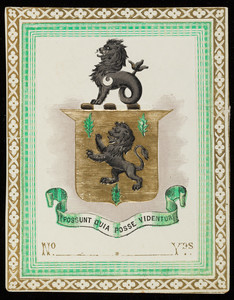 Label for unidentified cotton manufacturer, lions, location unknown, undated