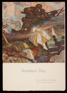 Armistice Day, luncheon specials menu, The Copley-Plaza, Copley Square, Boston, Mass., November 11, 1937
