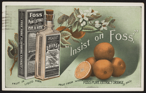 Insist on Foss, Foss' Pure Extract Orange, Schlotterbeck & Foss Co., Portland, Maine, dated June 9, 1911