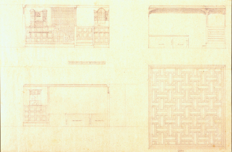 Interior elevations and reflected ceiling plan for second story hall, William Watts Sherman House, Newport, R.I., 1881