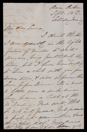 Abbey Casey to Emma Weir Casey, September 10, 1881