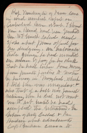 Thomas Lincoln Casey Notebook, November 1888-January 1889, 53, Rep Washington of [illegible] came