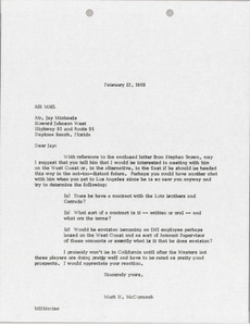 Letter from Mark H. McCormack to Jay Michaels