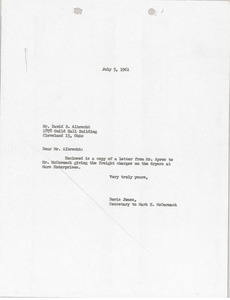 Letter from Doris Jones to David B. Albrecht